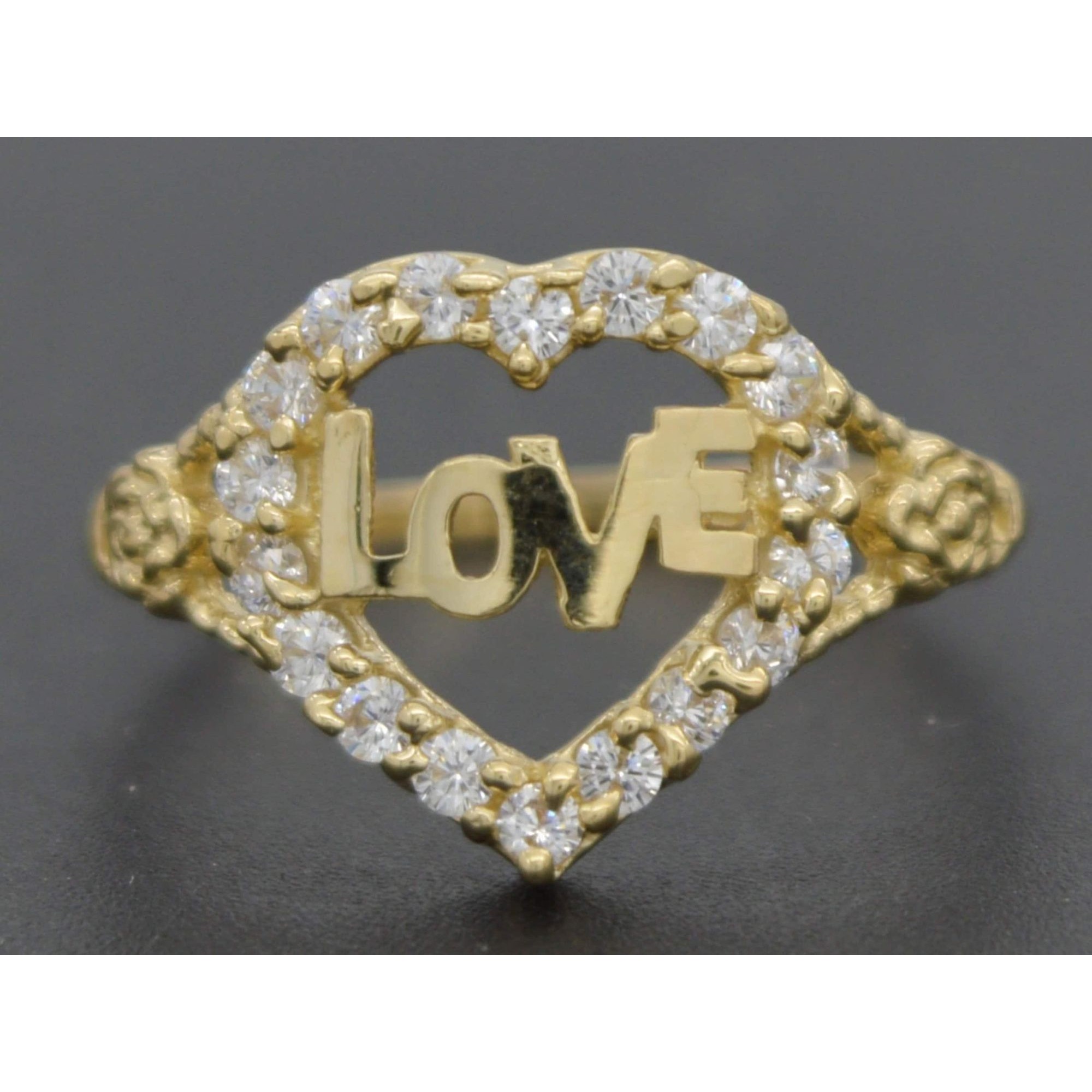 Real 10k Solid Yellow Gold Heart Design Love Women Ring 127mm All Size 267$